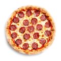 Pizza Salami und Zwiebeln